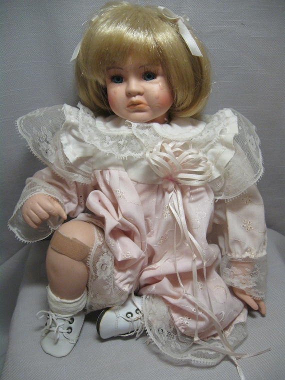 Doll Porcelain Name Pouting Priscilla Crying About Boo Boo on Her