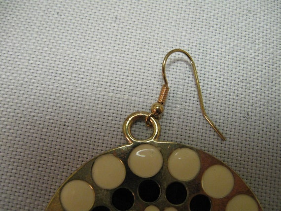 Earrings Pierce Fish Hook Circular Round Dangel M… - image 4