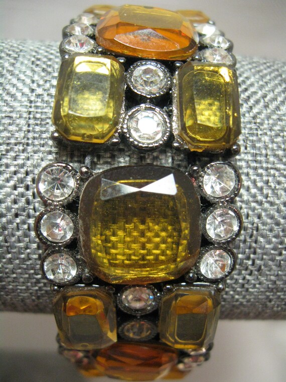 Bracelet Stretch Bangle Cuff Translucent Light Go… - image 2