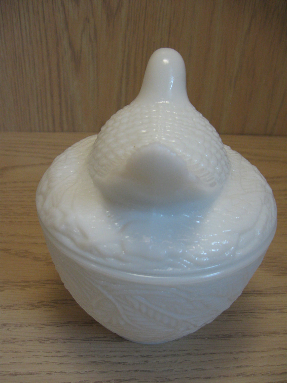 Milk Glass Dove on Nest Avon Candle Holder or Trinket Box Etsy