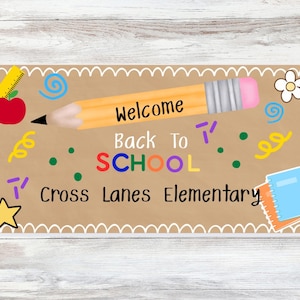 Colorful Welcome Back to School Banner – Classroom & School Door Decor-Custom Digital Download