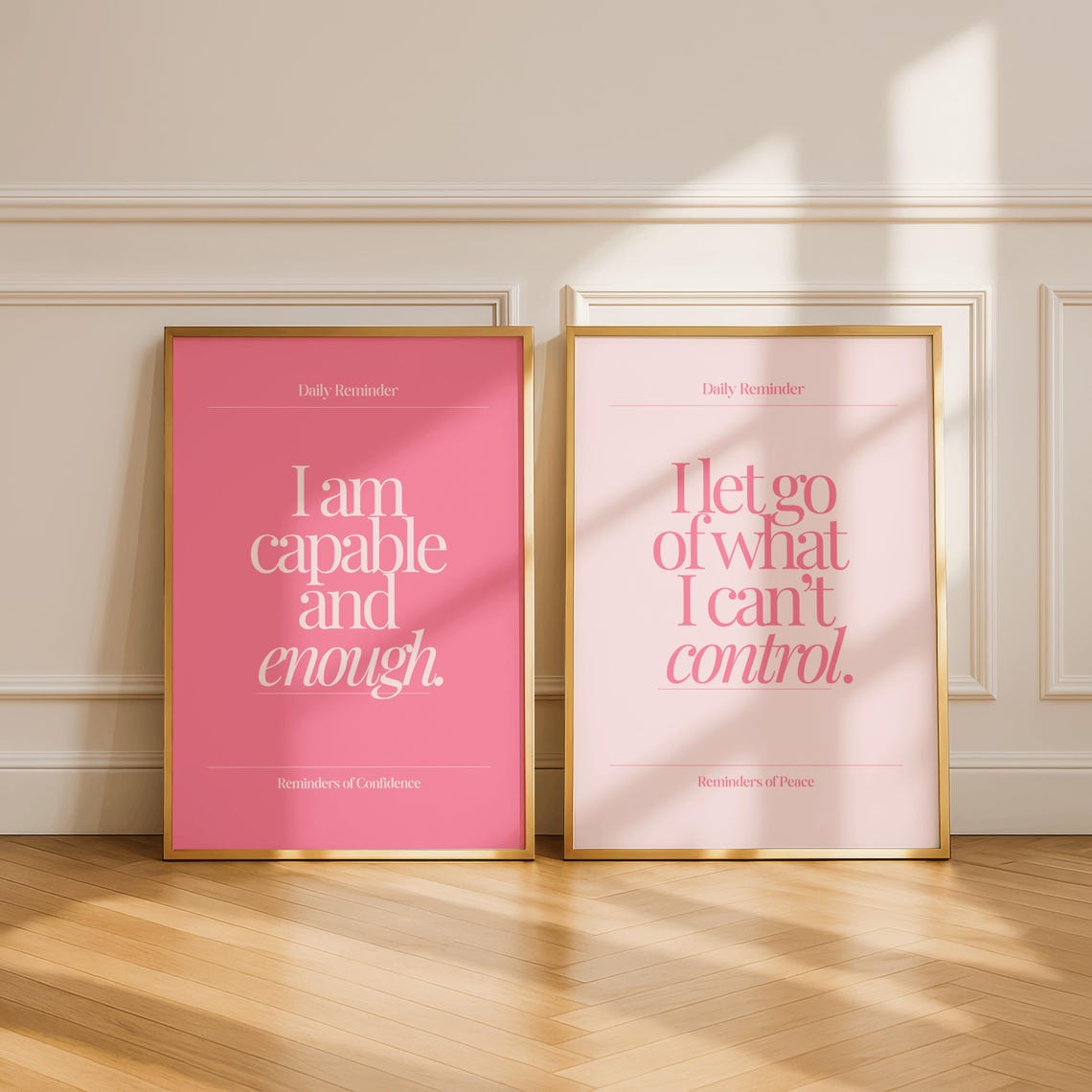 Pink Daily Affirmation Wall Art Set of 3 | Positive Quote Prints | Self ...