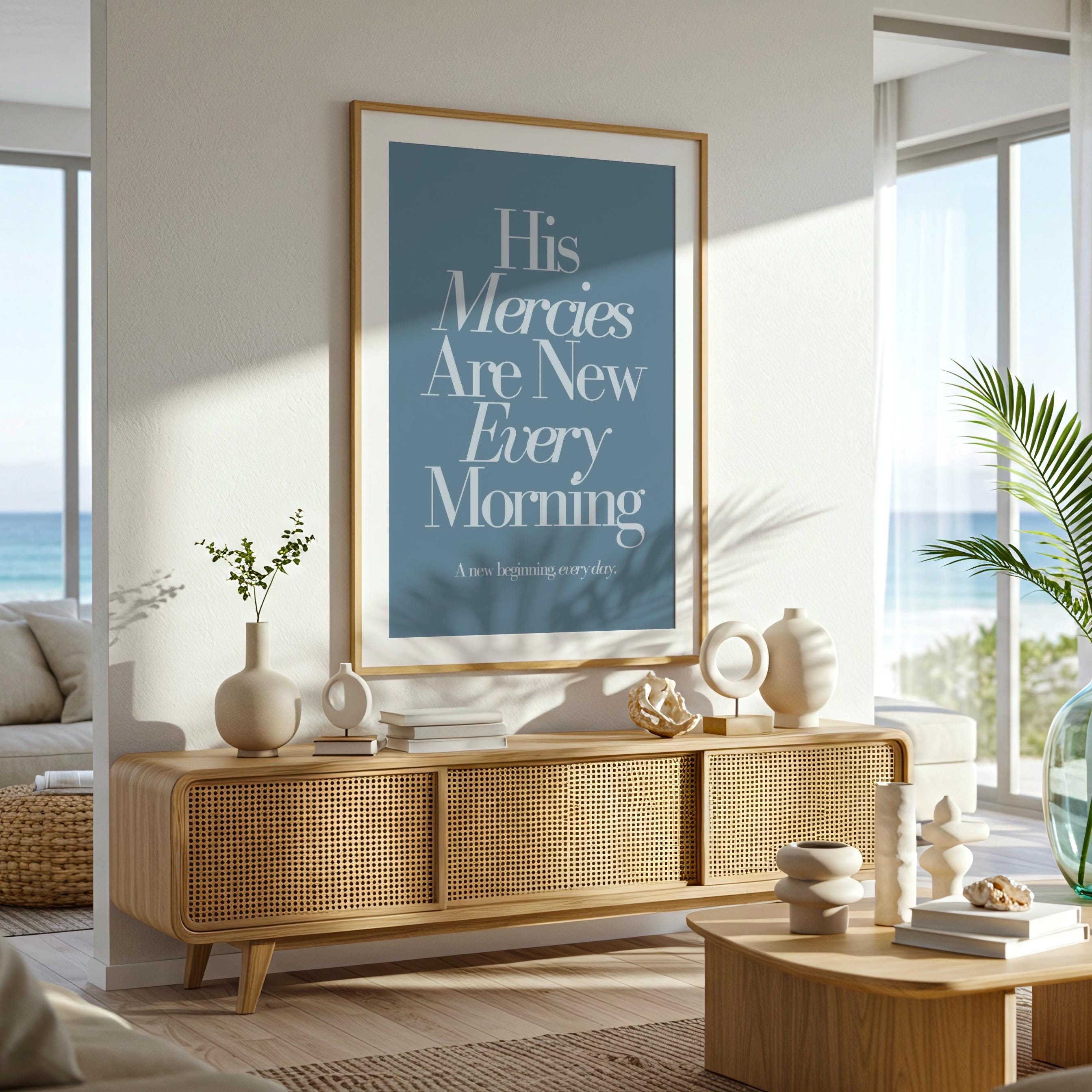 Christian Wall Art Printable Set of 3 | Coastal Blue Bible Verse Prints ...