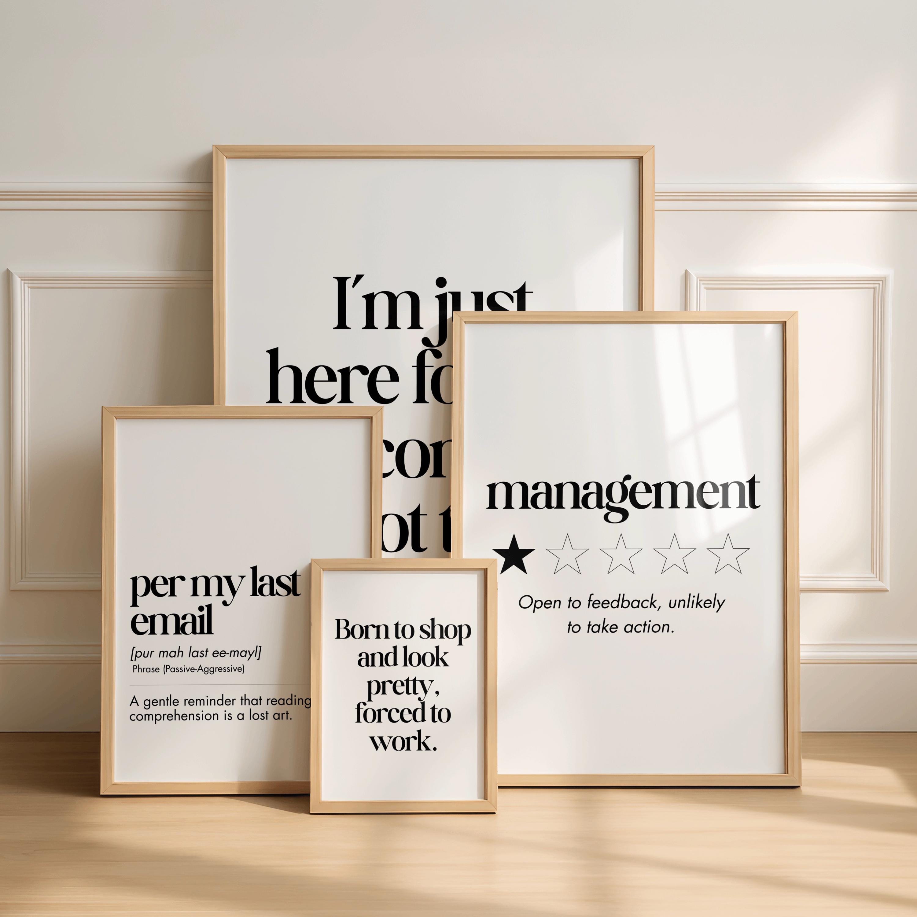 Home Office Wall Art Bundle | Funny Office Prints Set of 10 ...