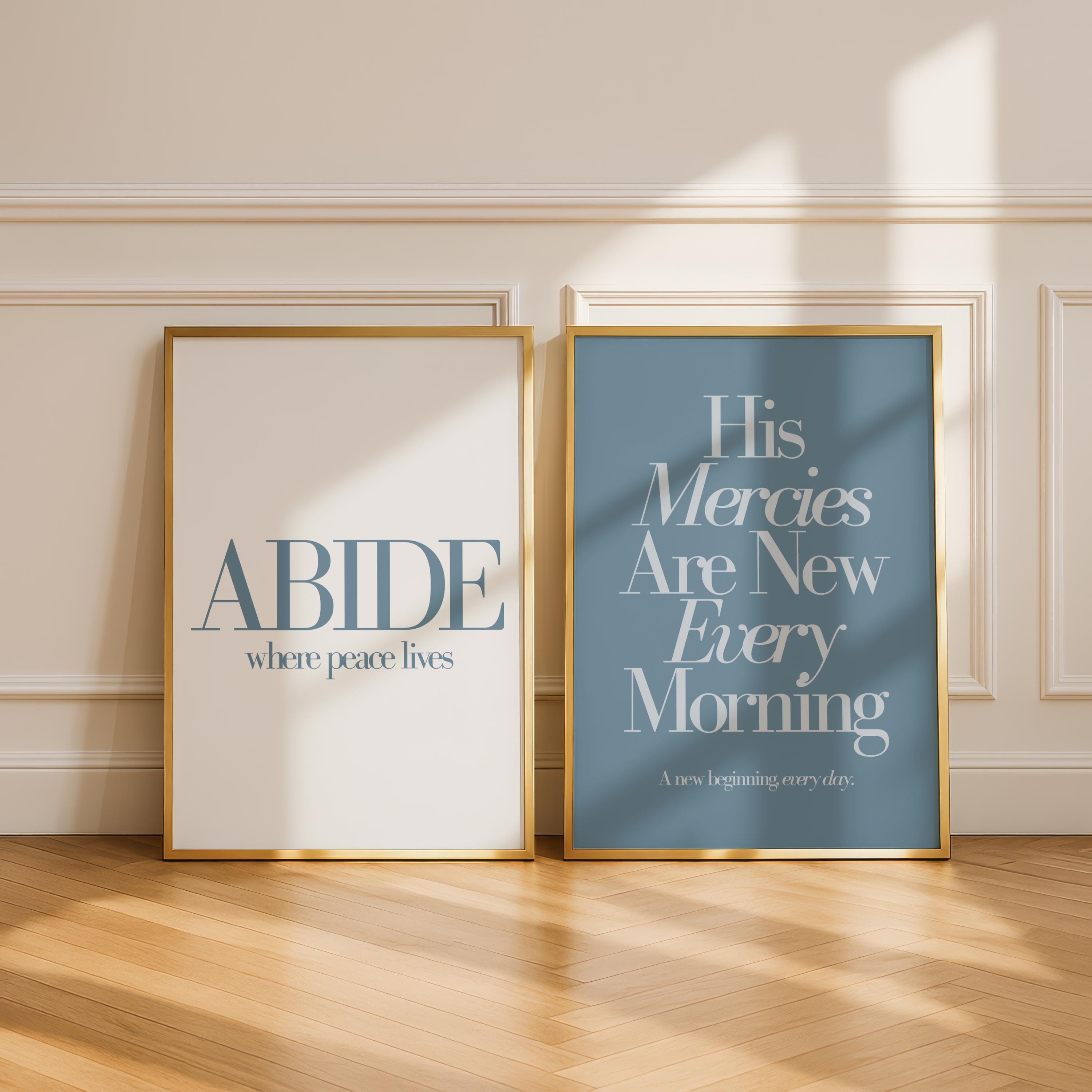 Christian Wall Art Printable Set of 3 | Coastal Blue Bible Verse Prints ...