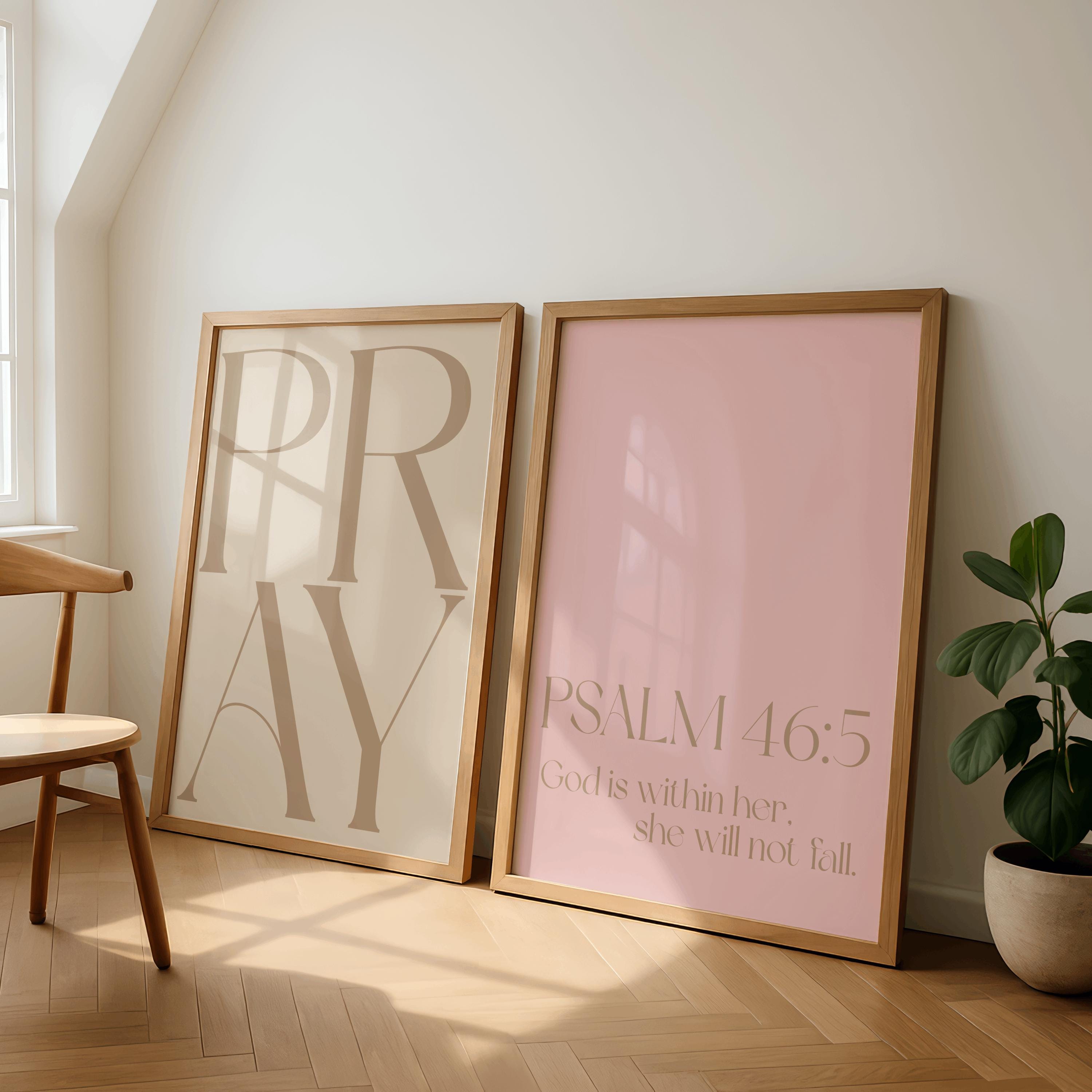 Neutral Pink Christian Wall Art Set of 3 Prints | Bible Verse Printable ...