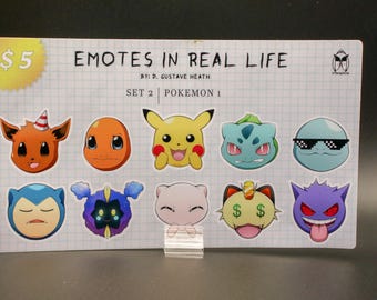 Emotes in real life sticker sheets