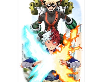 Stampa Bakugo x Todoroki / 11 x 17 / Di D. Gustave Heath