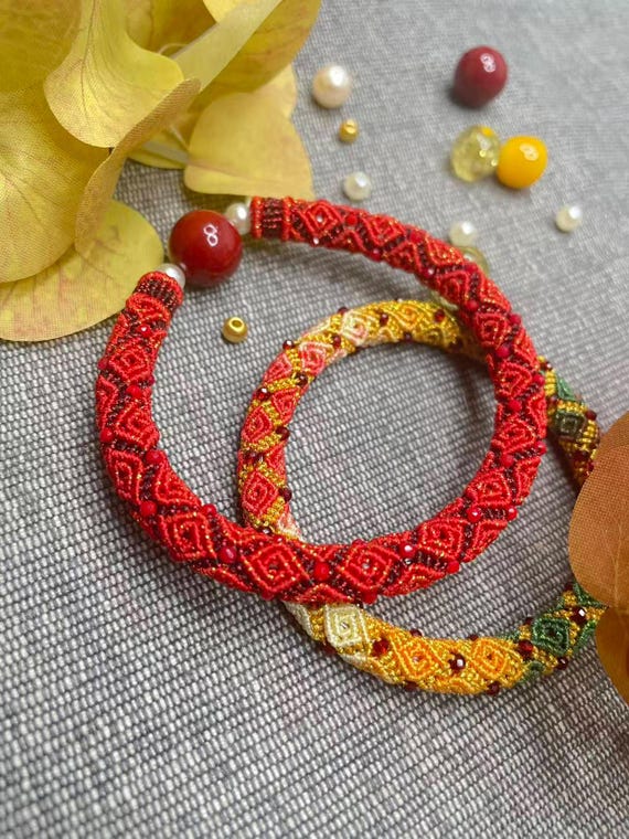 Secret Garden Vine----- Red Lucky with Red Agate Bead