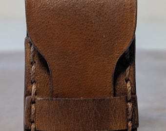 Chaveiro porta-palitos de couro artesanal – Gravação a laser personalizada opcional