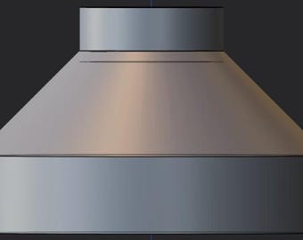 Arquivo para impressão 3D (.STL) | Adaptador de laser OMTech ECO60 para exaustão de 65 mm | Redutor de 150 mm para 65 mm
