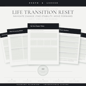 Life Transition Workbook PDF | Starting Over Planner | New Chapter Journal | Life Change Printable Bundle
