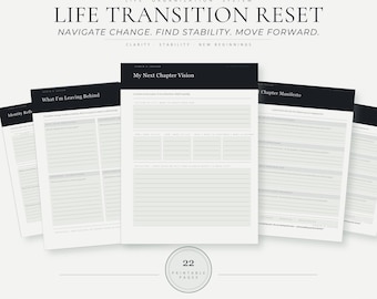 Life Transition Workbook PDF | Starting Over Planner | New Chapter Journal | Life Change Printable Bundle