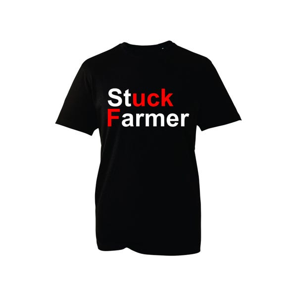 Stuck Farer T-Shirt A Starer Tee Farer Protest Funny Anti Labour T-Shirt Gift (Black, 4XL