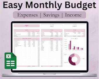 Seguimiento de presupuesto digital sencillo de color rosa para principiantes en Hoja de cálculo de Google