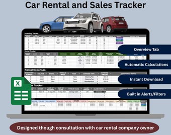 Alquiler de coches y seguimiento de ventas de vehículos para la gestión de flotas en Hojas de cálculo de Google