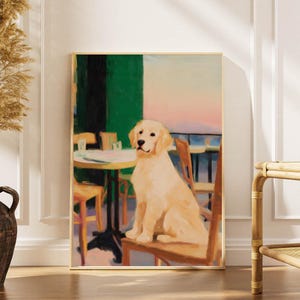 Golden Retriever Portrait Print in Impressionistic style - Impressionistic Art, Flower, Wall Art, Home Decor, Birthday Gifts, Gifts, Animals