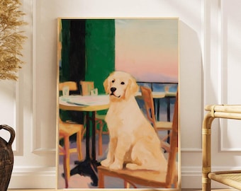 Einzigartiger Golden Retriever Portrait Poster: Einzigartiger Hunde Kunstdruck