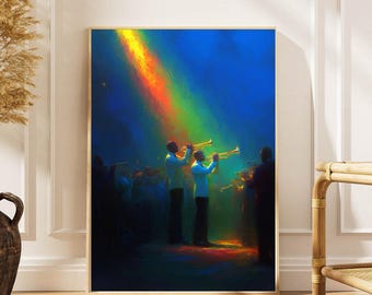 Jazz Brass Band Poster: Vibrant Music Art Print