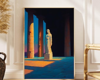 Ancient Greek Goddess Statue Art Print: Classical Sculpture Wall Art