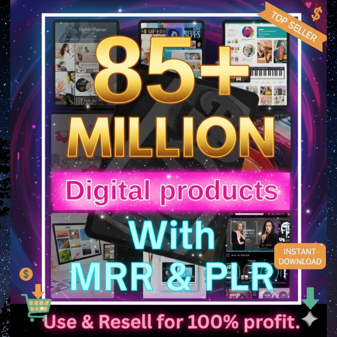 PLR MRR Digital Products Bundle | 85M+ Resell Rights Vault | Canva ...