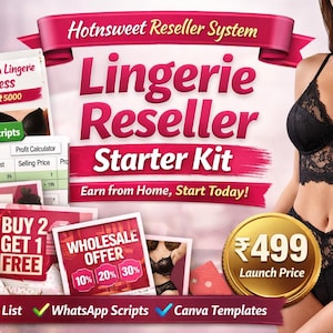 Lingerie Reseller Starter Kit | Business Guide, WhatsApp Scripts, Canva Templates