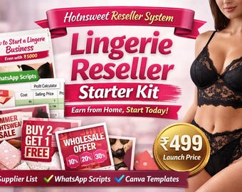 Lingerie Reseller Starter Kit | Business Guide, WhatsApp Scripts, Canva Templates