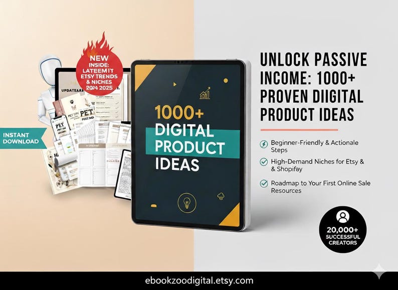 Digital Product Ideas Ebook: Passive Income Side Hustle (instant ...