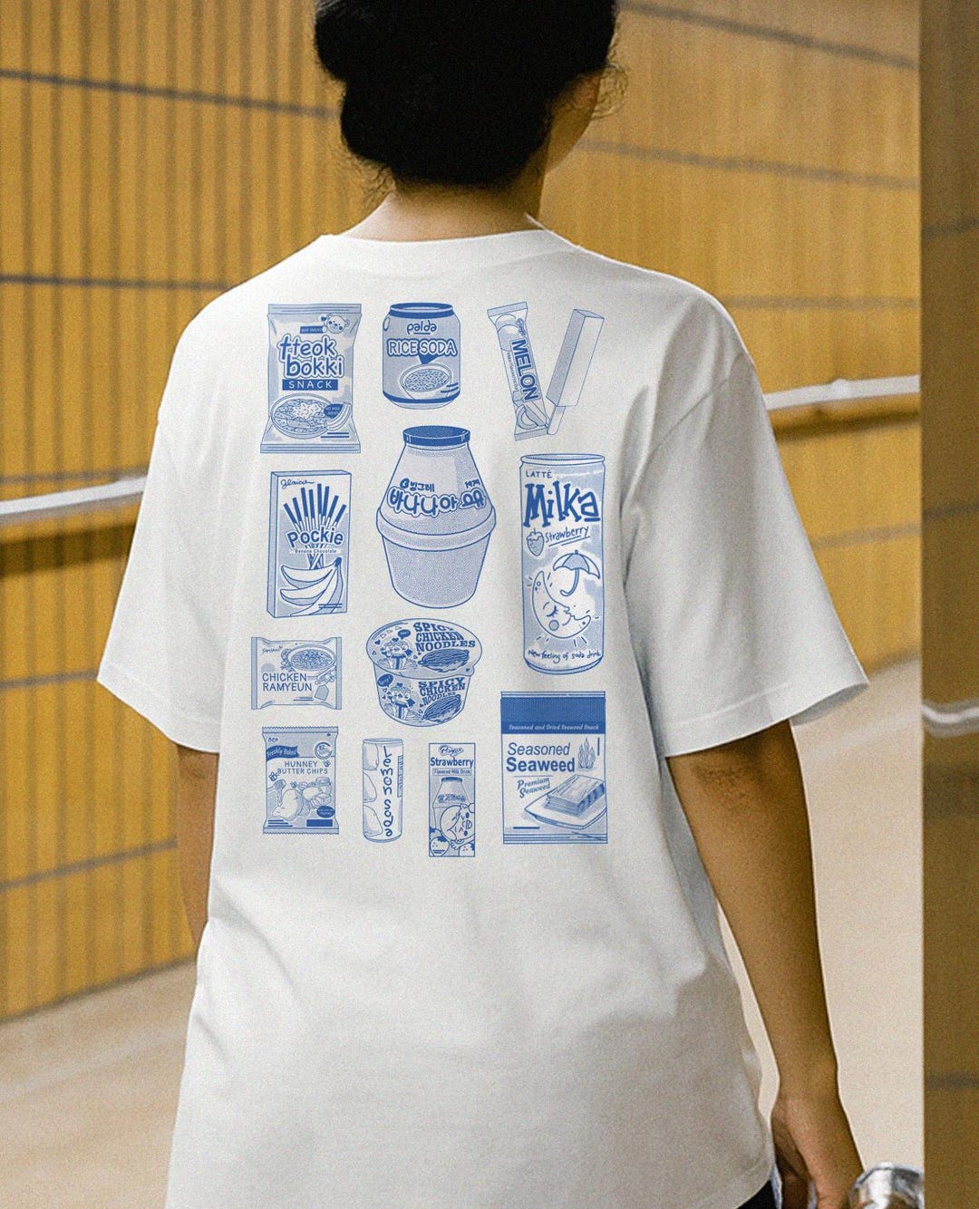 Korean Snacks T-shirt – Banana Milk & Ramyun Graphic Tee, Sweet ...