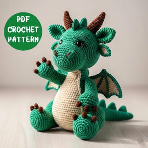 Crochet Dragon Amigurumi Pattern: Mythical Creature Toy (PDF Download, US Terms)