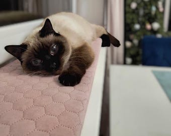 Custom Velvet Windowsill Cat Bed, Handmade Cat Perch, Made to Order Cat Window Seat, windowsill bed, window sill