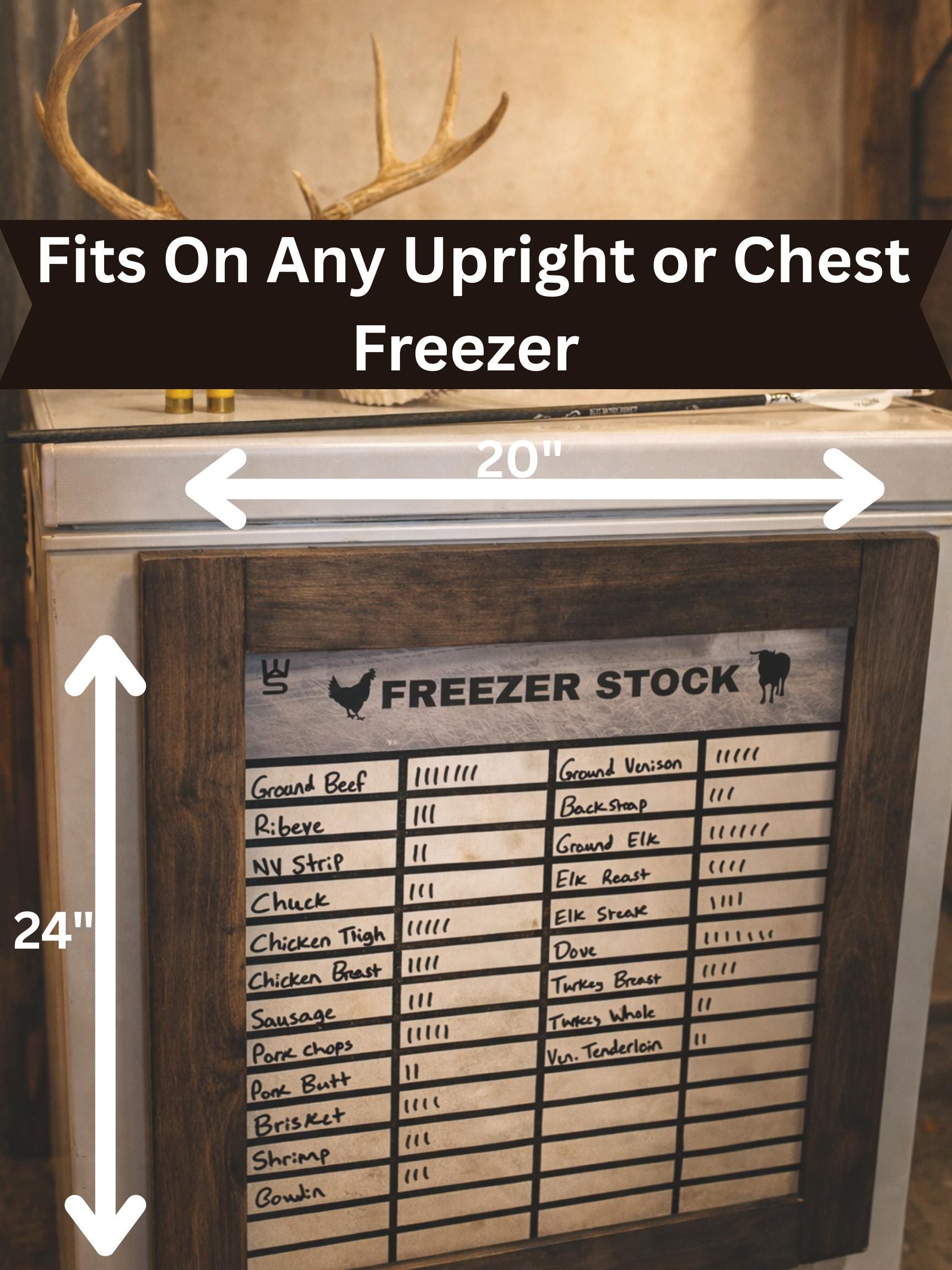 Freezer Inventory Tracker | Magnetic Dry Erase Homestead Board | Rustic ...