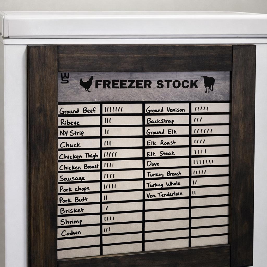 Freezer Inventory Tracker | Magnetic Dry Erase Homestead Board | Rustic ...
