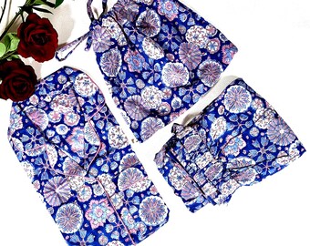 2XL/3XL Floral Cotton Pajama Set Cotton Pajama Set Women, Sleepwear & Loungewear, Cozy Nightwear, Pajamas for Her, Comfy Gift Set, Women PJs