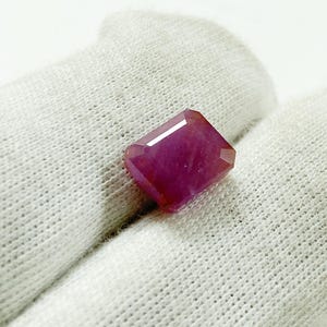 Natural Ruby Loose Gemstone, Emerald Cut Red Ruby for Jewelry Making, Real July Birthstone, Faceted Ruby Stone, Top Quality Crystal Supply
