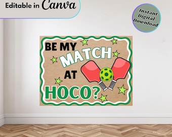 Pickleball Hoco Proposal Banner: Handpainted DIY Template (Digital Download)