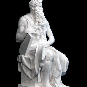 Scultura di Mosè a San Pietro in Vincoli di Michelangelo Buonarroti / Scultura stampata in 3D / Opzioni di colori e dimensioni diverse