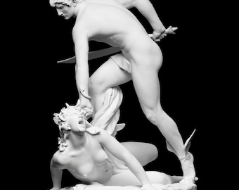 Perseus Statue, Perseus Slaying Medusa Sculpture | Office, Shelf Decor | 3D Printed Sculpture | Different Color & Size Option