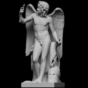 Cupid Triumphant Sculpture - 3D Printed Romantic Sculpture, Classical Greek and Roman Art, Elegant Home Decor & Unique Gift!