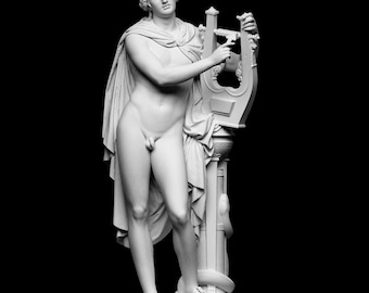Apoll Kitharoidos Statue - Klassischer Griechischer Gott der Musik und Poesie | Mythologisches Dekor | Künstlerische Resin Skulptur für Elegante Häuser