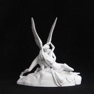 Amor (Eros) and Psyche, Psyche Revived by Cupid&#39;s Kiss | 3D Printed Sculpture | Office Decor, Shelf Decoration, Desk Decor | Size Option