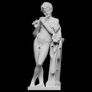 The Piping Faun Statue - 3D Printed Classical Sculpture, Detailed Greek Mythology Art, Perfect Decor for Home or Office, Unique Gift Idea!