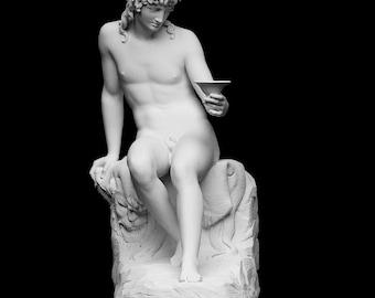 Bacchus Statue - 3D Printed Greek God of Wine Sculpture - Mythology Decor - Ancient Roman Art - Handmade Dionysus Figurine