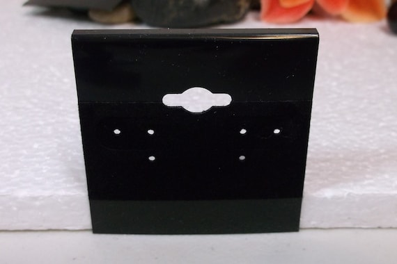 100 Black Faux Leather Earring Cards