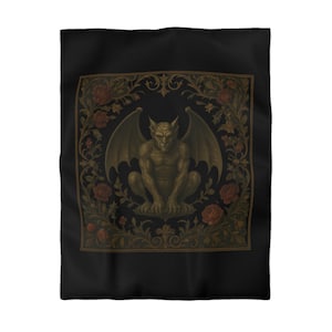 Gothic Gargoyle Microfiber Duvet Cover: Dark Bedroom Decor