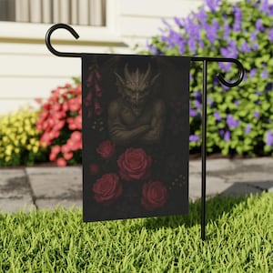 Gothic Garden Flag: Dark Fantasy Outdoor Banner, Halloween Decor