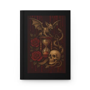 Gothic Skull & Roses Hardcover Notizbuch: Dark Academia Schreibwaren