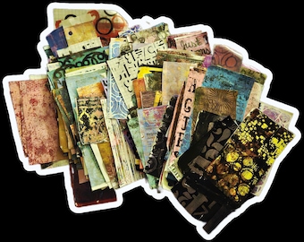 Lot de 40 chutes de papier gel pour impression, papier collage mystère de qualité B, lot d'éphémères techniques mixtes « secondes qualités » pour carnets créatifs, matériel d'art