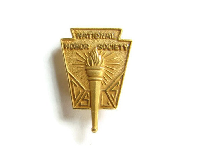 1962 National Honor Society Gold Filled Lapel Pin Keystone Torch CSLS Original Owner Etsy