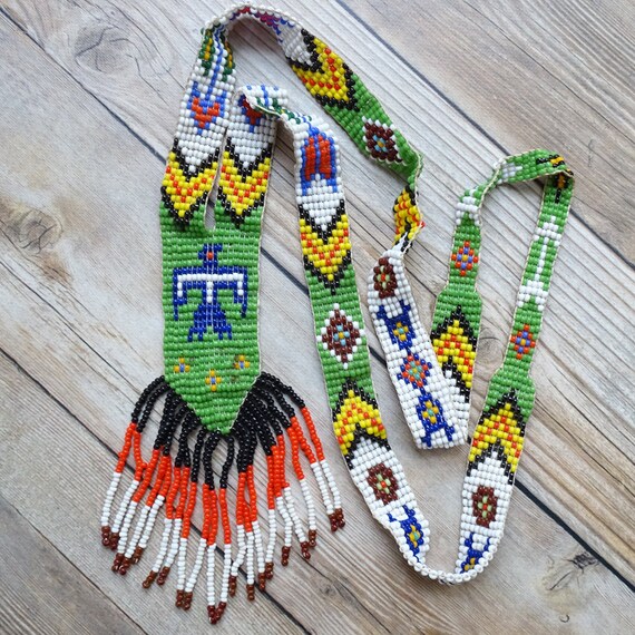 Vintage Native American, Navajo Beadwork Necklace… - image 2